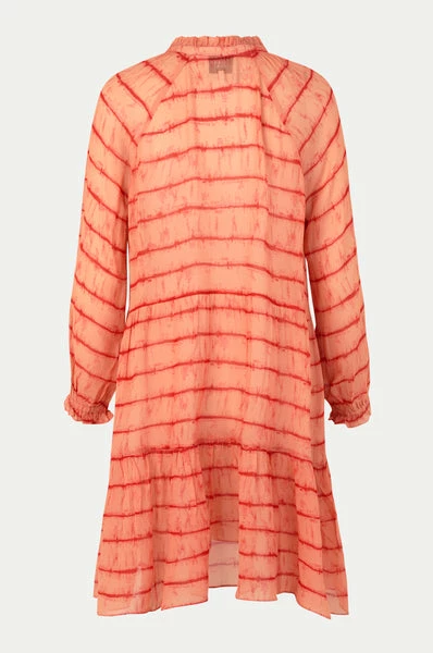 Second Female Long Sleeved Tiered Dress In Dusty Coral