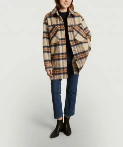 Second Female Checked Loose Coat