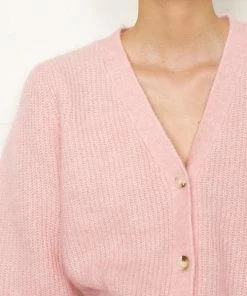 Second Female Brooky Silver Pink Puff Knit Cardigan