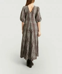 Second Female Black Emily Check Print Maxi Dress