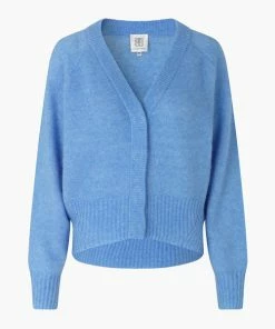 Second Female Brook Cornflower Blue Boxy Knit Cardigan