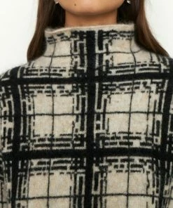 Second Female Black and White Louisa Knit T Neck Sweatshirt