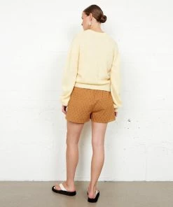 Second Female Brooky Banana Crepe Knit Drop Shoulder Cardigan