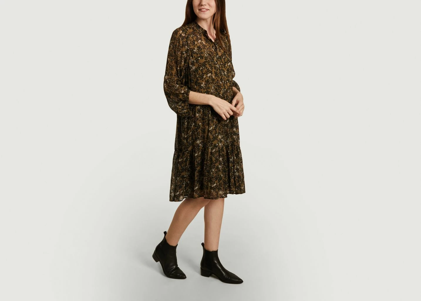 Second Female Simone Floral Print Long Sleeves Dress