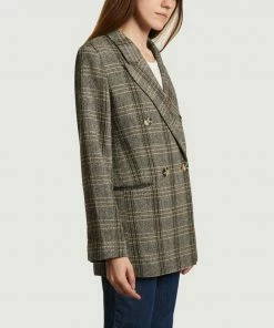 Second Female Cesina Blazer With Check And Herringbone Pattern