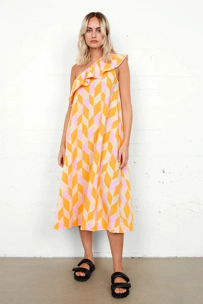 Second Female Dorit One Shoulder Dress Marigold