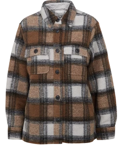 Second Female Vidal - Sobrecamisa De Mezcla De Punto A Cuadros Con Cuello Clásico En Marrón