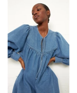 Second Female Jeanie Dress Denim Blue