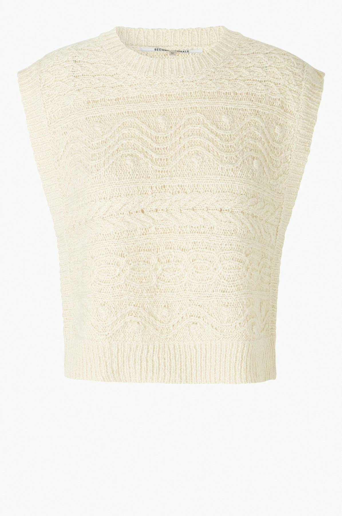 Second Female Pearled Ivory Florian Knit Vest
