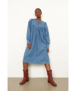 Second Female Jeanie Dress Denim Blue