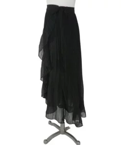Second Female Black Mounce Long Wrap Skirt