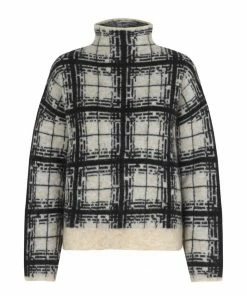 Second Female Black and White Louisa Knit T Neck Sweatshirt