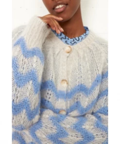 Second Female Juliette Knit Cardigan Brunnera Blue