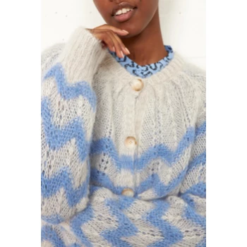 Second Female Juliette Knit Cardigan Brunnera Blue