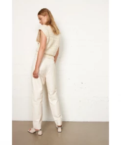Second Female Indai Leather Trousers Pearled Ivory