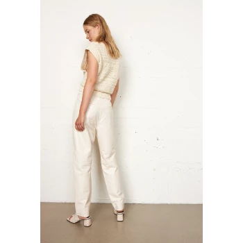 Second Female Indai Leather Trousers Pearled Ivory