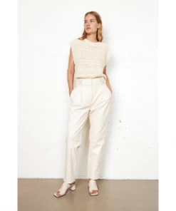 Second Female Indai Leather Trousers Pearled Ivory